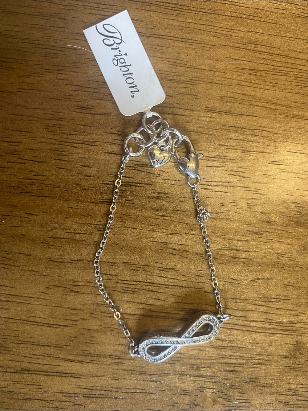 Brighton Silver Infinity Bracelet with Clear CZ Accents